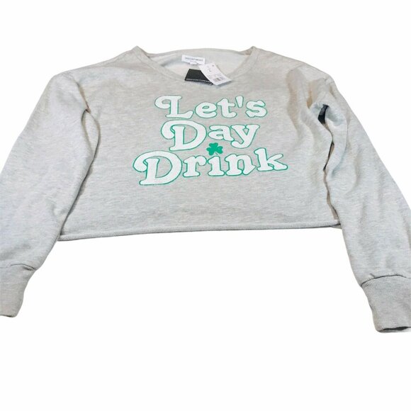 Grayson Threads Tops - Grayson Threads Womens Size Large Sweatshirt Cropped Lets Day Drink Gray New